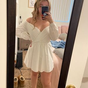white off the shoulder superdown dress